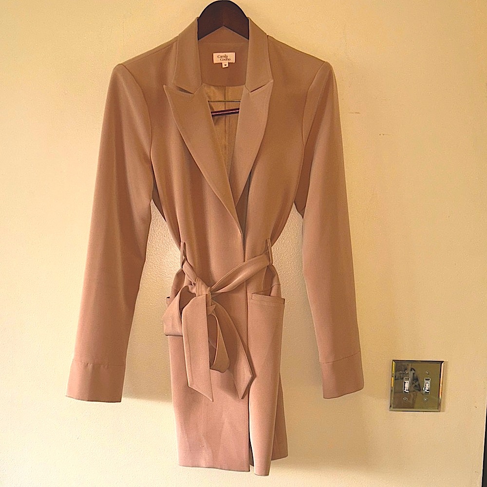 Camila Coelho Tan Blazer/ Mini Dress Tailored Professional Style
